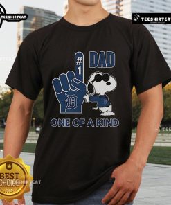 Good Snoopy Detroit Tigers Dad One Of A Kind T-Shirt featuring Snoopy with Tigers logo, perfect for baseball-loving dads.