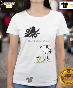 Good Snoopy Don't Call Me Peanut Ladies Tee featuring a playful Snoopy graphic on a stylish women's t-shirt.