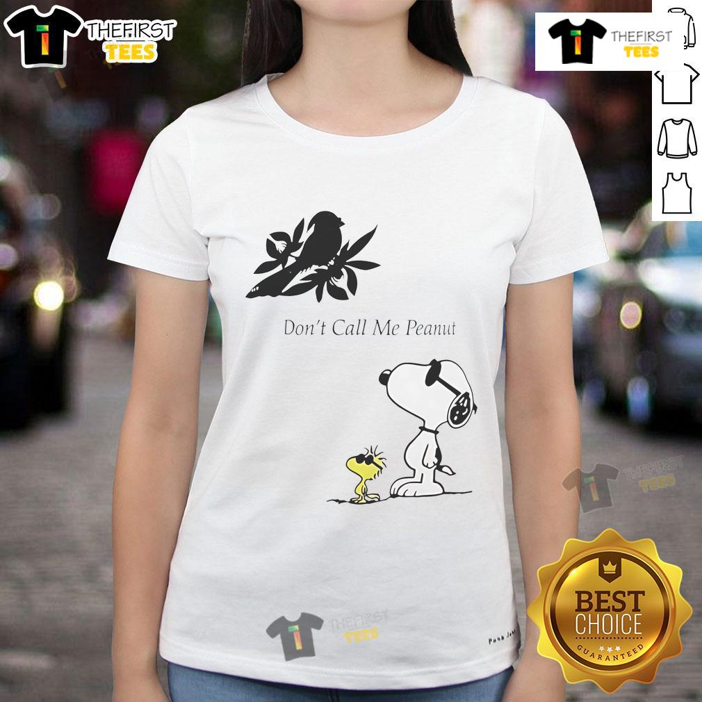 Good Snoopy Don'T Call Me Peanut Ladies Tee Good Snoopy Don't Call Me Peanut Ladies Tee featuring a playful Snoopy graphic on a stylish women's t-shirt.