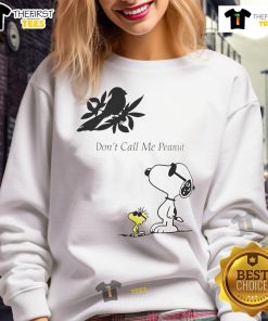 Good Snoopy Don't Call Me Peanut sweatshirt featuring a playful Snoopy graphic, perfect for casual wear and fans.