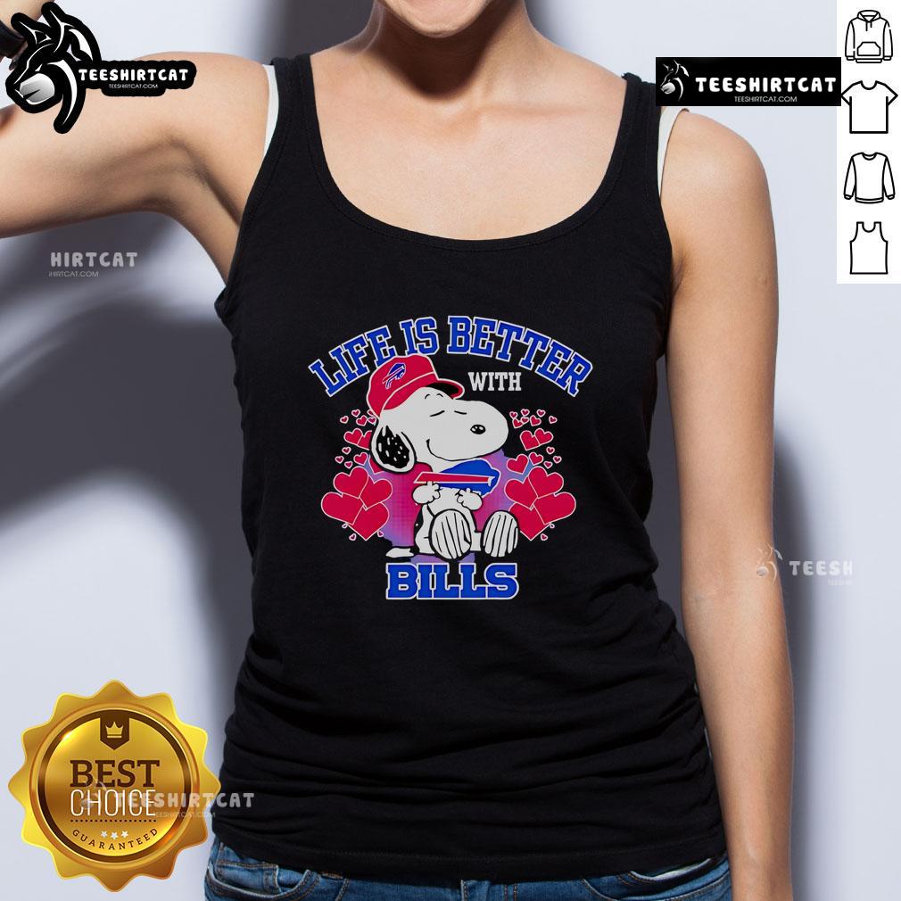 Good Snoopy Life Is Better With Bills Tank Top Good Snoopy Life Is Better With Bills Tank Top featuring a fun Snoopy graphic, perfect for casual summer wear.