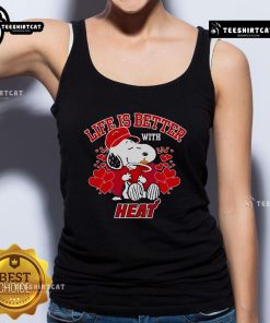Good Snoopy Life is Better with Miami Heat tank top featuring a fun design, perfect for basketball fans and summer wear.