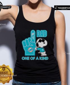 Alt Text: Unique Good Snoopy Miami Dolphins tank top for dads, featuring a fun design perfect for game day or casual wear.