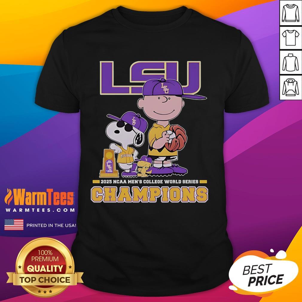 Good Snoopy Woodstock And Charlie Brown The Peanuts LSU Tigers 2025 NCAA Baseball T-Shirt Good Snoopy, Woodstock, and Charlie Brown on LSU Tigers 2025 NCAA baseball t-shirt for Peanuts fans.