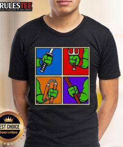 Good Teenage Mutant Ninja Turtles Ninja Weapons T-Shirt featuring iconic turtle characters and their signature weapons.