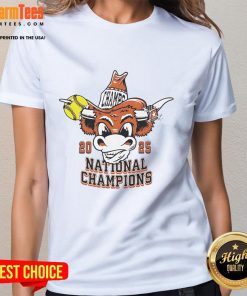 Good Texas Longhorns Softball 2025 National Champions Ladies Tee celebrating the team's victory in stylish design.