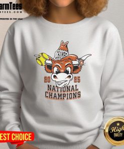Good Texas Longhorns Softball 2025 National Champions sweatshirt in vibrant colors, perfect for fans and supporters.