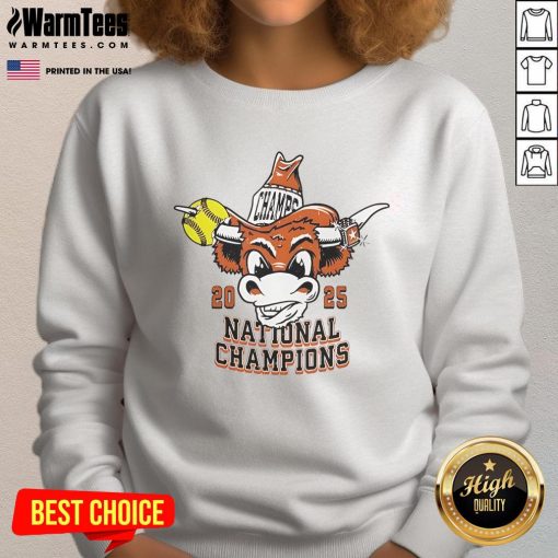 Good Texas Longhorns Softball 2025 National Champions sweatshirt in vibrant colors, perfect for fans and supporters.