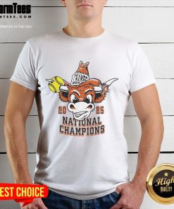 Good Texas Longhorns Softball 2025 National Champions T-Shirt featuring team colors and logo design.