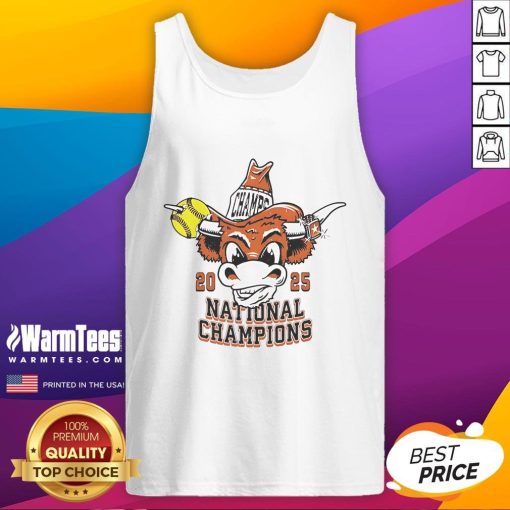 Good Texas Longhorns Softball 2025 National Champions tank top featuring vibrant team colors and championship logo.