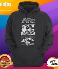 Good Timey Wimey Hoodie featuring a colorful design inspired by time travel themes, perfect for fans of sci-fi fashion.