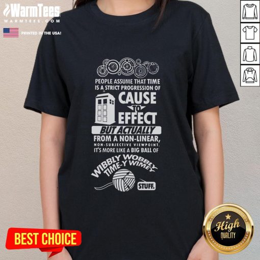 Good Timey Wimey Ladies Tee featuring a whimsical design perfect for fans of time travel and vintage style.