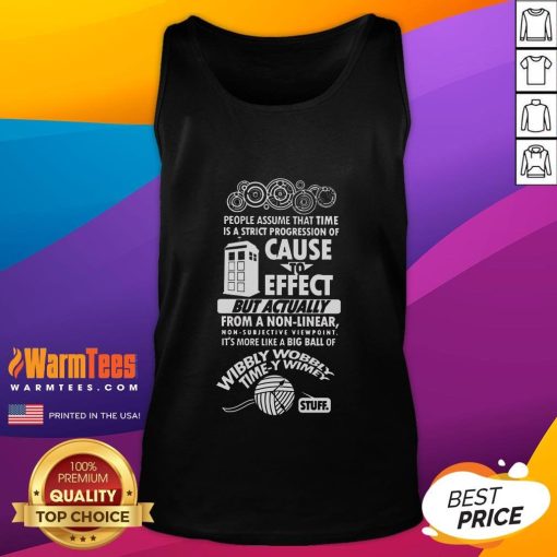 Good Timey Wimey Tank Top featuring a fun, retro design perfect for casual wear and sci-fi enthusiasts.