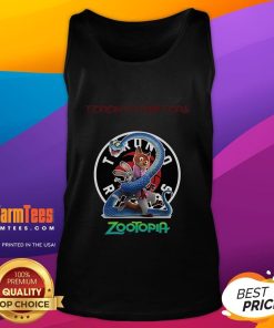 Good Toronto Raptors Zootopia 2 Tank Top featuring vibrant graphics, perfect for basketball fans and summer wear.