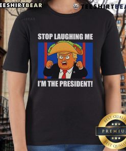 Funny 'Good Trump Always Chickens Out' tee for women, featuring humor about Trump and tacos. Perfect for casual wear!