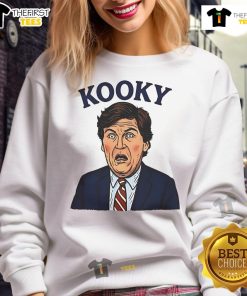 Good Trump Kooky Tucker Carlson parody sweatshirt featuring bold graphics and humor for political satire fans.