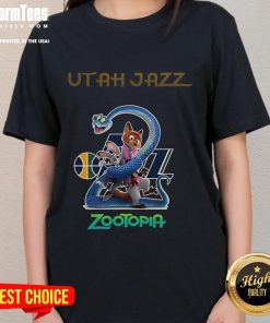 Stylish Good Utah Jazz Zootopia 2 Ladies Tee featuring vibrant colors and a trendy design, perfect for fans and casual wear.
