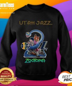 Good Utah Jazz Zootopia 2 Sweatshirt featuring vibrant colors and unique design for stylish basketball fans.