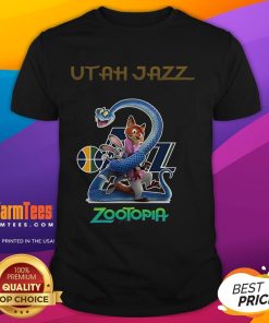 Good Utah Jazz Zootopia 2 T-Shirt featuring vibrant graphics and team colors, perfect for fans and collectors.