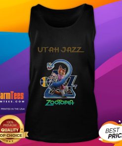 Good Utah Jazz Zootopia 2 Tank Top featuring vibrant graphics and team colors, perfect for basketball fans and summer wear.