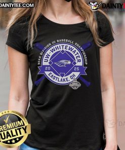 Good UW-Whitewater NCAA Division III Baseball Championship Ladies Tee, featuring team colors and logo, Eastlake, OH 2025.