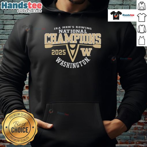 Good Washington Huskies Ira Men's Rowing National Champions 2025 logo hoodie showcasing team pride and athletic spirit.