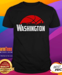 Good Washington Wizards Cityscape Skyline Style 2025 T-Shirt featuring a vibrant skyline design and team colors.