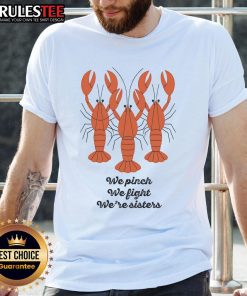 Good We Pinch We Fight We're Sisters Lobster T-Shirt featuring a playful lobster design for sisterhood and fun.