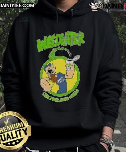 Good Weedeater Cape Fear North Carolina Popeye Dare Hoodie displayed on a mannequin, showcasing its vibrant design and comfort.