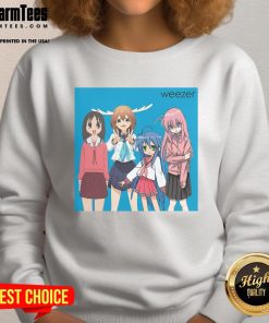 Good Weezer Ayumu Osaka sweatshirt featuring Kasuga, Noko, Shikanoko, and Konata Izumi designs by Gotoh Hitori.