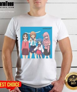 Alt Text: Good Weezer Ayumu Osaka Kasuga Noko Shikanoko Konata Izumi Gotoh Hitori T-Shirt featuring vibrant anime design.