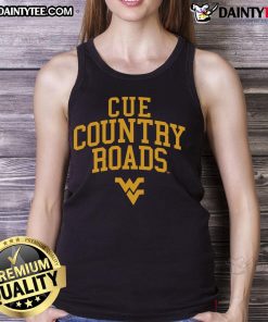 Good West Virginia Mountaineers Cue Country Roads tank top featuring iconic design for fans and outdoor enthusiasts.