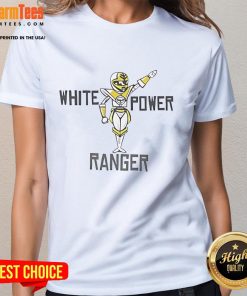 Good White Power Ranger Ladies Tee featuring a stylish design, perfect for fans of the Power Rangers franchise.