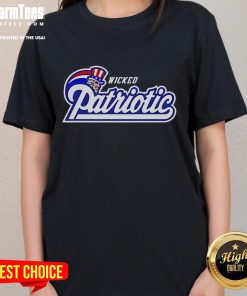 Good Wicked Patriotic 4th of July USA Pride ladies tee featuring vibrant graphics and a stylish design for Independence Day.