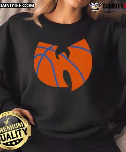 Good Wu-Tang Clan x New York Knicks logo sweatshirt featuring bold graphics and vibrant colors, perfect for streetwear fans.