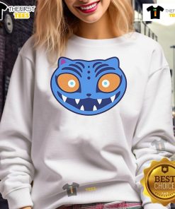 Good Zoey wearing a derpy tiger sweatshirt, showcasing a playful design and vibrant colors, perfect for casual wear.