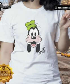 Alt Text: Goofy Disney big face ladies tee featuring a vibrant print of Goofys smiling face on a stylish women's t-shirt.