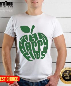 Happy Apple Ringer T-Shirt from The Happy Fits featuring a vibrant apple graphic and playful typography.