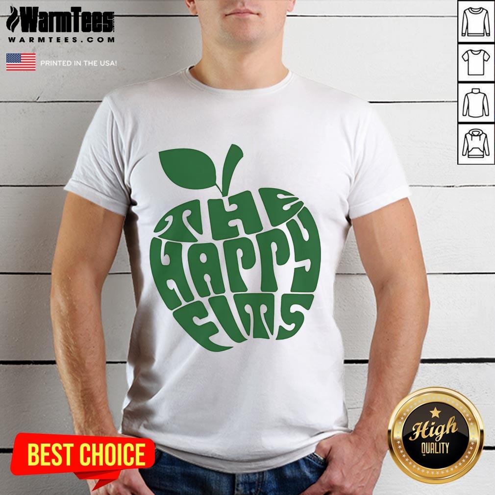 Happy Apple Ringer The Happy Fits T Shirt Happy Apple Ringer T-Shirt from The Happy Fits featuring a vibrant apple graphic and playful typography.