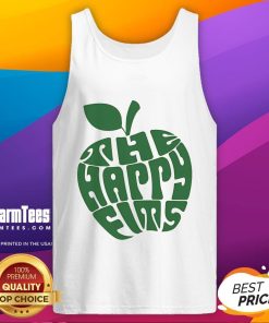 Happy Apple Ringer tank top from The Happy Fits, featuring a vibrant design and comfortable fit for music lovers.