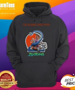Happy Cleveland Browns Zootopia 2 hoodie featuring vibrant graphics, perfect for fans and cozy game day wear.