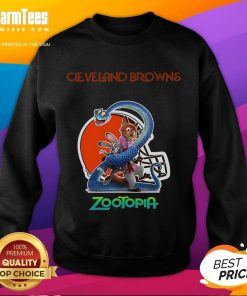 Happy Cleveland Browns Zootopia 2 sweatshirt, featuring a vibrant design perfect for fans and cozy game day attire.