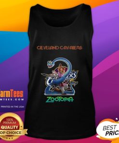 Happy Cleveland Cavaliers Zootopia 2 tank top featuring vibrant colors and a playful design, perfect for fans and summer wear.
