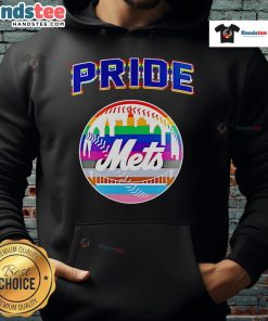 Happy NY Mets celebration for Pride Month 2025 featuring a vibrant baseball hoodie design celebrating inclusivity.