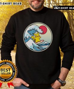 Happy Pikachu in a Thunder Wave design on a cute sweatshirt, perfect for Pokmon fans and cozy wear.