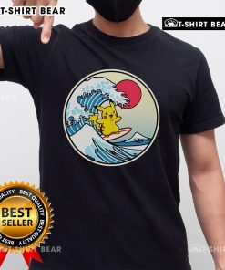 Happy Pokmon Pikachu in a Thunder Wave design on a cute t-shirt, perfect for fans and collectors.