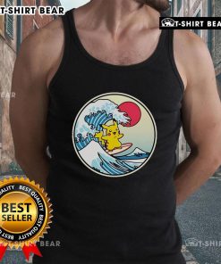 Cute Pikachu in a Thunder Wave pose on a stylish tank top, perfect for Pokemon fans. Happy Pikachu tank top design.