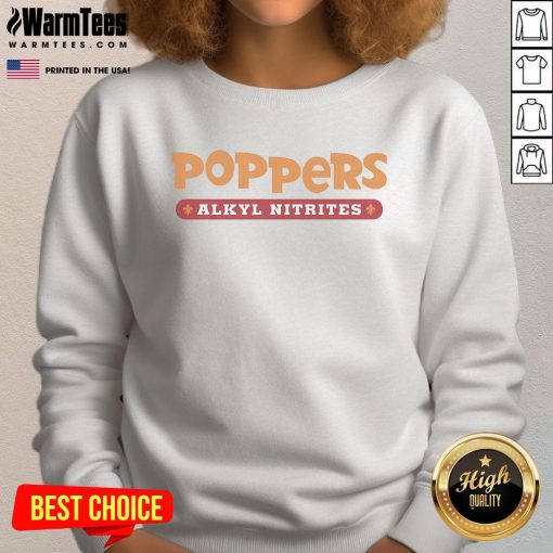 Happy Poppers Alkyl Nitrates sweatshirt in vibrant colors, perfect for casual wear and expressing fun, bold style.