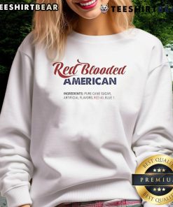 Happy Red Blooded American Sweatshirt featuring patriotic design, perfect for casual wear and expressing national pride.