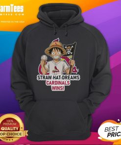 Happy St. Louis Cardinals hoodie featuring Monkey D. Luffy from One Piece, perfect for fans and stylish game day wear.